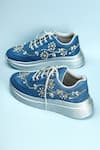 Shop_Sole Mates by Palak_Blue Designer Denim Sneakers  _at_Aza_Fashions