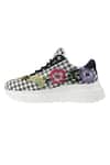 Sole Mates by Palak_Multi Color Floral Embroidered Check Sneakers _Online_at_Aza_Fashions