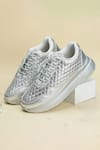 Buy_Sole Mates by Palak_Silver Moonlit Sneakers _at_Aza_Fashions