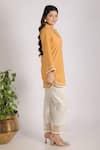 Buy_Grass & Sunshine_Mustard Cotton Collared Modern Sunshine Kurta Set _Online_at_Aza_Fashions