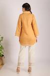 Shop_Grass & Sunshine_Mustard Cotton Collared Modern Sunshine Kurta Set _at_Aza_Fashions