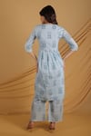 Shop_Grass & Sunshine_Blue Cotton Round Neck Dainty Floral Co-ord Set _at_Aza_Fashions