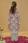 Shop_Rachit Khanna_Purple Chanderi , Embroidery, Lace Mauve Straight Kurta And Pant Set _at_Aza_Fashions