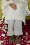 Buy_Rachit Khanna_White Chanderi Cotton, Organza Pearls, Lace Keyhole Neck Straight Kurta Set _Online_at_Aza_Fashions