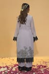 Shop_Rachit Khanna_Lavender Organza, Cotton Lace Round Neck Straight Kurta Set _at_Aza_Fashions