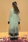 Shop_Rachit Khanna_Green Cotton, Organza Lace Round Neck Mist Kurta Set _at_Aza_Fashions