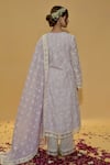 Shop_Rachit Khanna_Purple Chanderi Cotton, Organza Lace, Lavender A Line Kurta And Pants Set _at_Aza_Fashions