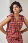 Buy_MAISOLOS_Multi Color Cotton Embroidery Round Neck Multi-colour Pant Set _Online_at_Aza_Fashions