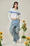 Buy_Maisolos_Ivory Poplin Collared Striped Designer Jacket _at_Aza_Fashions