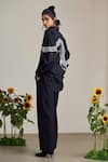 MAISOLOS_Black Poplin Embroidery Collared Shirt _Online_at_Aza_Fashions