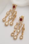 Shop_SWABHIMANN_Red Stones Polki Dangler Earrings _Online_at_Aza_Fashions