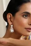 Shop_SWABHIMANN_Red Stones Polki Dangler Earrings _Online_at_Aza_Fashions