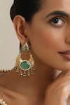 Buy_SWABHIMANN_Mint Gold Chandbali Earrings _Online_at_Aza_Fashions
