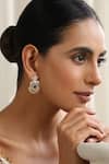 Buy_Swabhimann_Green Stones Rose Gold Polki Stud Earrings _Online_at_Aza_Fashions