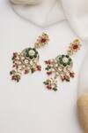 Shop_SWABHIMANN_Multi Color Multicolour Polki Dangler Earrings _at_Aza_Fashions