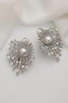 Buy_SWABHIMANN_Silver Plated Crystals, Pearls Zirconia Dangler Earrings _at_Aza_Fashions