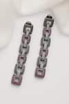 Buy_SWABHIMANN_Multi Color Multicolour Zirconia Dangler Earrings _at_Aza_Fashions