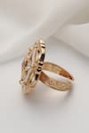 SWABHIMANN_Pink Stones Rose Gold Polki Ring _Online_at_Aza_Fashions