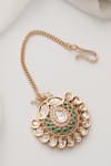 SWABHIMANN_Green Polki Maang Tikka _Online_at_Aza_Fashions