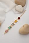 SWABHIMANN_Multi Color Stones, Pearls Multicolour Zirconia Bracelet _Online_at_Aza_Fashions