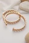 Shop_Swabhimann_Rose Gold Crystals Embellished Polki Bangles _at_Aza_Fashions