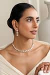 Shop_SWABHIMANN_Rose Gold Stones Embellished Polki Necklace Set _Online_at_Aza_Fashions