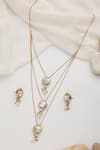 Shop_SWABHIMANN_White Stones Layered Necklace Set _at_Aza_Fashions
