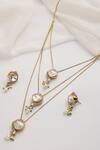 SWABHIMANN_White Stones Layered Necklace Set _Online_at_Aza_Fashions