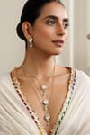 Buy_SWABHIMANN_White Stones Layered Necklace Set _at_Aza_Fashions