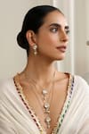Buy_SWABHIMANN_White Stones Layered Necklace Set _Online_at_Aza_Fashions