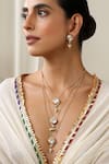 Shop_SWABHIMANN_White Stones Layered Necklace Set _Online_at_Aza_Fashions