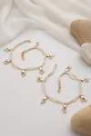 Shop_SWABHIMANN_White Pearls Gold Kundan And Anklets _at_Aza_Fashions