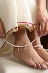 Shop_SWABHIMANN_White Pearls Gold Kundan And Anklets _Online_at_Aza_Fashions