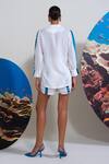 Shop_Nautanky_White Cotton, Linen Embroidery Colorful Seahorse Print Shirt And Shorts Set _at_Aza_Fashions