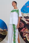 Buy_Nautanky_White Cotton, Linen Embroidery Boat Neck Floral Pant Set _Online_at_Aza_Fashions