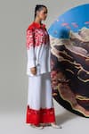 Buy_Nautanky_White Cotton, Linen Embroidery Collared Coral Print Pant Set _Online_at_Aza_Fashions