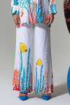 Shop_Nautanky_White Cotton, Linen Embroidery Collared Coral Print Pant Set _Online_at_Aza_Fashions