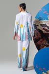 Shop_Nautanky_White Cotton, Linen Embroidery Collared Coral Print Pant Set _at_Aza_Fashions