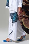 Nautanky_White Cotton, Linen Collared Printed Pant Set _Online_at_Aza_Fashions
