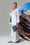 Buy_Nautanky_White Cotton, Linen Collared Printed Pant Set _Online_at_Aza_Fashions