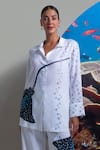 Buy_Nautanky_White Cotton, Linen Collared Printed Pant Set 