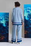 Shop_Nautanky_Blue Cotton, Linen Collared Designer Shell We Kiss Pant Set _at_Aza_Fashions