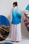 Shop_Nautanky_Blue Cotton, Linen Collared Beach Side Blush Shirt And Pant Set _at_Aza_Fashions