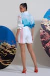 Shop_Nautanky_White Cotton, Linen Collared Deep End Darling Shirt And Shorts Set _at_Aza_Fashions