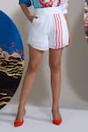 Nautanky_White Cotton, Linen Collared Deep End Darling Shirt And Shorts Set _Online_at_Aza_Fashions