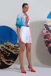 Shop_Nautanky_White Cotton, Linen Collared Deep End Darling Shirt And Shorts Set _Online_at_Aza_Fashions