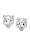 Shop_MAALICIOUS JEWELRY_Silver Plated Huli Tiger Stud Earrings _at_Aza_Fashions