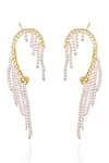 Shop_MAALICIOUS JEWELRY_Gold Plated Beads Sofia Waterfall Earrings _at_Aza_Fashions