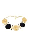 Shop_MAALICIOUS JEWELRY_Black Huli Tiger 24k Gold Plated Necklace _at_Aza_Fashions