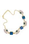 Shop_MAALICIOUS JEWELRY_Blue Evil Eye Choker Necklace _at_Aza_Fashions